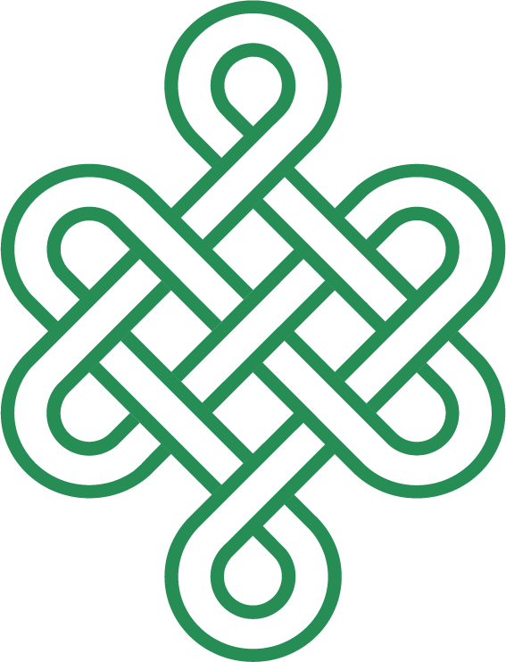 logo halo & glorie : noeud de l'infini vert émeraude
